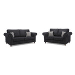 Load image into Gallery viewer, Oakland Leather Sofa 3+2 Seater Black