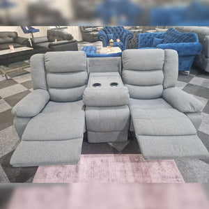 Roma Fabric Recliner Corner Sofa Grey