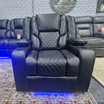 Load image into Gallery viewer, MNS Orlando Electric Recliners 3+2 Seater Leather Sofa (Black, Grey) /LED LIGHTS/WIRELESS CHARGER