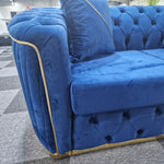 Load image into Gallery viewer, Toronto chesterfield sofa 3+2 blue & gold