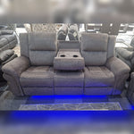 Load image into Gallery viewer, Berlin Fabric Electric Recliner Sofa 3+2 Seater Grey-USB Ports , Led Lights , Cup Holders
