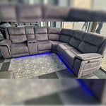 Load image into Gallery viewer, Fabric Electric Recliner Corner Sofa Grey