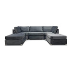 Load image into Gallery viewer, S.D Bishop Grey Plush Velvet U Shape Corner Sofa