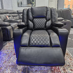 Load image into Gallery viewer, Orlando Electric Recliners Leather Arm Chair (Black, Grey,Brown) /LED LIGHTS/USB PORTS