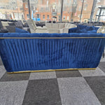 Load image into Gallery viewer, Toronto chesterfield sofa 3+2 blue & gold