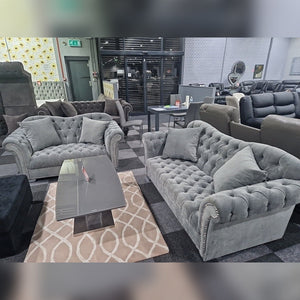 Elegance Chesterfield Sofa 3+2 GREY