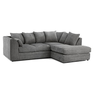 Luxor Full Cord Fabric 5 Seater Corner Sofa Full Back