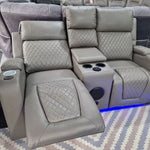 Load image into Gallery viewer, MNS Florida Music Electric Recliners 3+2 Seater Leather Sofa (Black, Grey) Blutooth Speakers/LED LIGHTS/WIRELESS CHARGER MNS (MY NEW SOFA) LTD