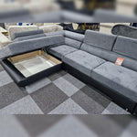 Load image into Gallery viewer, Luton Sofabed Corner Sofa Bed With Storage Box Grey-Black