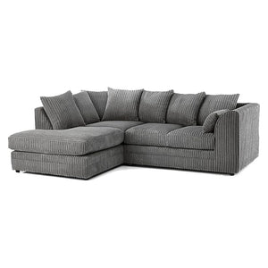 Luxor Full Cord Fabric 5 Seater Corner Sofa Full Back