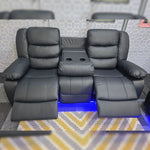 Load image into Gallery viewer, Roma Leather Electric Recliner Sofa with Cupholders - 3+2 Seater Sofa - Black , Grey(3+2 Seater)