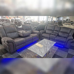 Load image into Gallery viewer, Berlin Fabric Electric Recliner Sofa 3+2 Seater Grey-USB Ports , Led Lights , Cup Holders