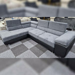 Load image into Gallery viewer, Luton Sofabed Corner Sofa Bed With Storage Box Grey-Black