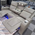 Load image into Gallery viewer, MNS Florida Music Electric Recliners 3+2 Seater Leather Sofa (Black, Grey) Blutooth Speakers/LED LIGHTS/WIRELESS CHARGER