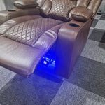 Load image into Gallery viewer, Orlando Electric Recliners Leather Arm Chair (Black, Grey,Brown) /LED LIGHTS/USB PORTS
