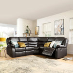 Load image into Gallery viewer, MNS Roma Leather Recliner Corner Sofa (Black/Grey/Brown) MNS (MY NEW SOFA) LTD