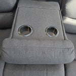 Load image into Gallery viewer, Roma Fabric Electric Recliner Sofa 3+2-Seater With USB/LED/Cup Holder Black/Grey