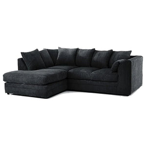 Luxor Full Cord Fabric 5 Seater Corner Sofa Full Back