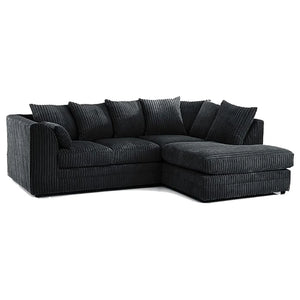 Luxor Full Cord Fabric 5 Seater Corner Sofa Full Back