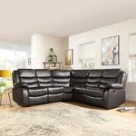 Load image into Gallery viewer, MNS Roma Leather Recliner Corner Sofa (Black/Grey/Brown)