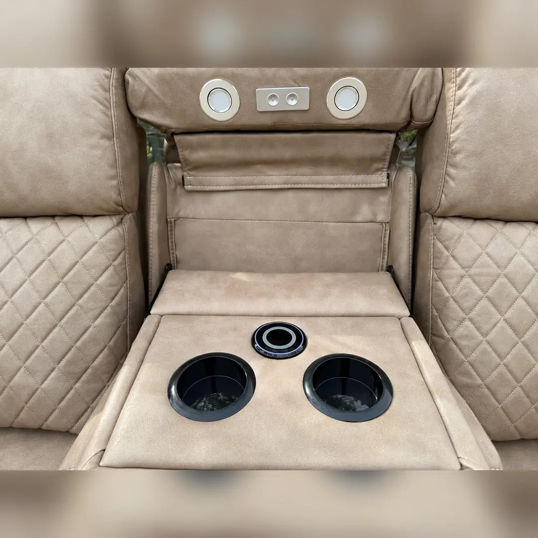 MNS Florida Music Electric Recliners 3+2 Seater Leather Sofa Bluetooth Speakers, LED LIGHTS, USB CHARGER