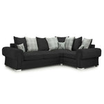 Load image into Gallery viewer, Verona Scatter back 4 seater sofa Black Right and Left Hand Facing Corner