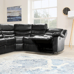 Load image into Gallery viewer, MNS Roma Leather Recliner Corner Sofa (Black/Grey/Brown)