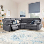 Load image into Gallery viewer, MNS Roma Leather Recliner Corner Sofa (Black/Grey/Brown)