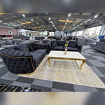 Load image into Gallery viewer, Toronto Chesterfield Sofa 3+2 Black & Gold