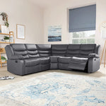 Load image into Gallery viewer, MNS Roma Leather Recliner Corner Sofa (Black/Grey/Brown)