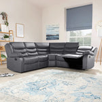 Load image into Gallery viewer, MNS Roma Leather Recliner Corner Sofa (Black/Grey/Brown)