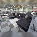 Load image into Gallery viewer, Bishop U Shape Sofa High Back In Black And Cream Colour - MNS (MY NEW SOFA) LTD