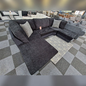 Bishop U Shape Sofa High Back In Black And Cream Colour - MNS (MY NEW SOFA) LTD