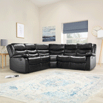 Load image into Gallery viewer, MNS Roma Leather Recliner Corner Sofa (Black/Grey/Brown) MNS (MY NEW SOFA) LTD