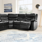 Load image into Gallery viewer, MNS Roma Leather Recliner Corner Sofa (Black/Grey/Brown)