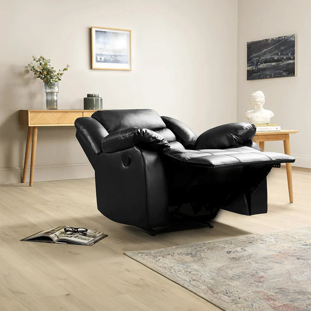 Roma Leather Recliner Sofa with Cupholders -