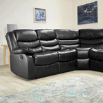 Load image into Gallery viewer, MNS Roma Leather Recliner Corner Sofa (Black/Grey/Brown)