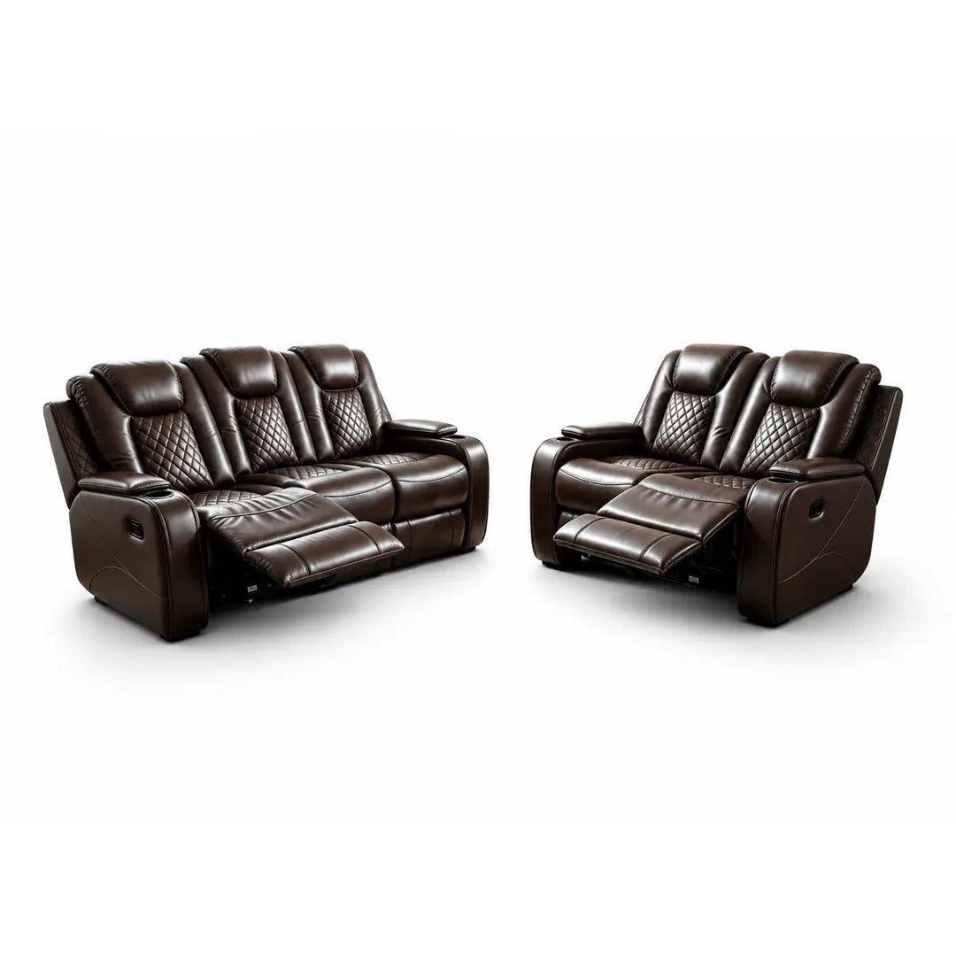 MNS Antalya 3+2 Seater Leather Recliner Sofa Set
