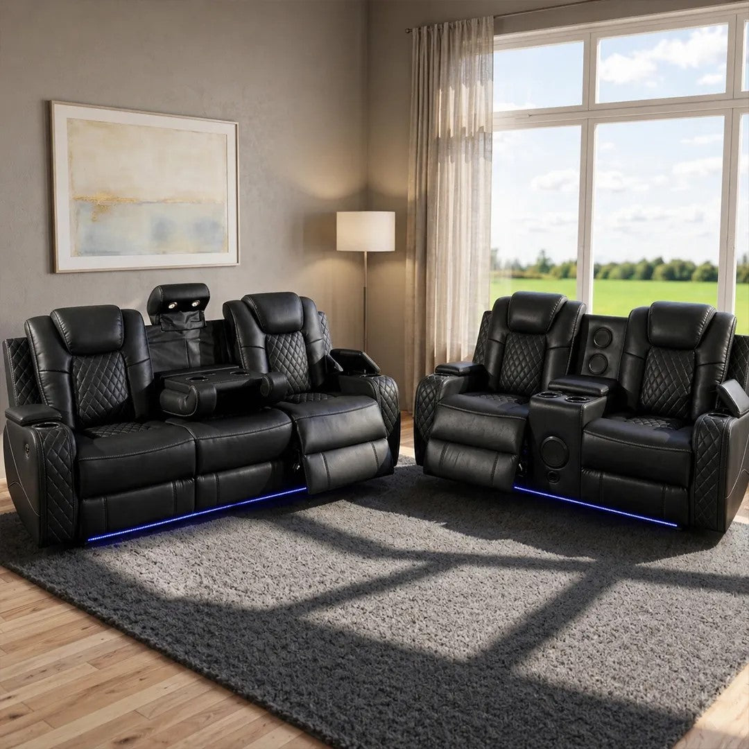 Emilay Leather Electric Recliner Sofa 3+2 Seater