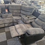 Load image into Gallery viewer, Rio Cord Fabric Recliner Corner Sofa Grey
