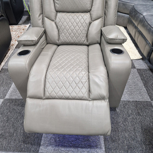 Orlando Electric Recliners Leather Arm Chair (Black, Grey,Brown) /LED LIGHTS/USB PORTS