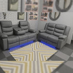 Load image into Gallery viewer, Roma Leather Electric Recliner Sofa with Cupholders - 3+2 Seater Sofa - Black , Grey(3+2 Seater)
