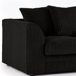 Load image into Gallery viewer, New Luxor Fabric Corner Sofa Black | Soft Jumbo Cord 3-4 Seater Corner Sofa
