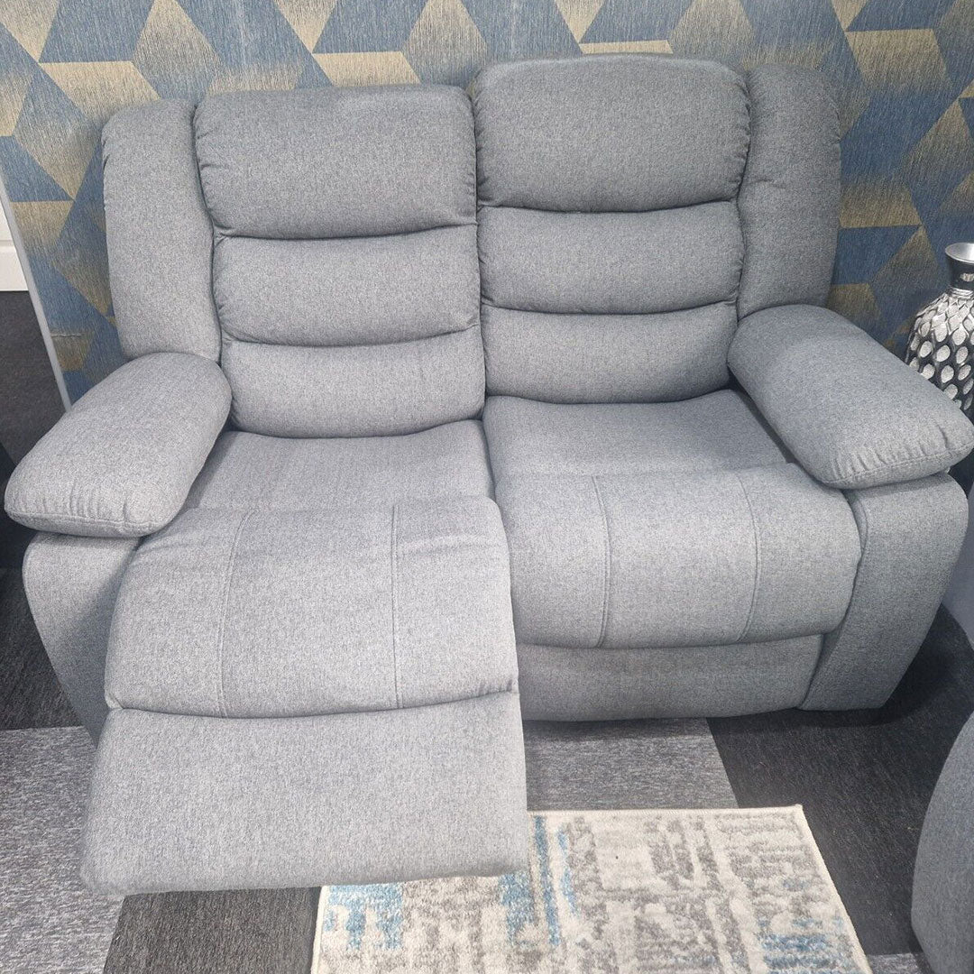 Roma Fabric Recliner Corner Sofa Grey 