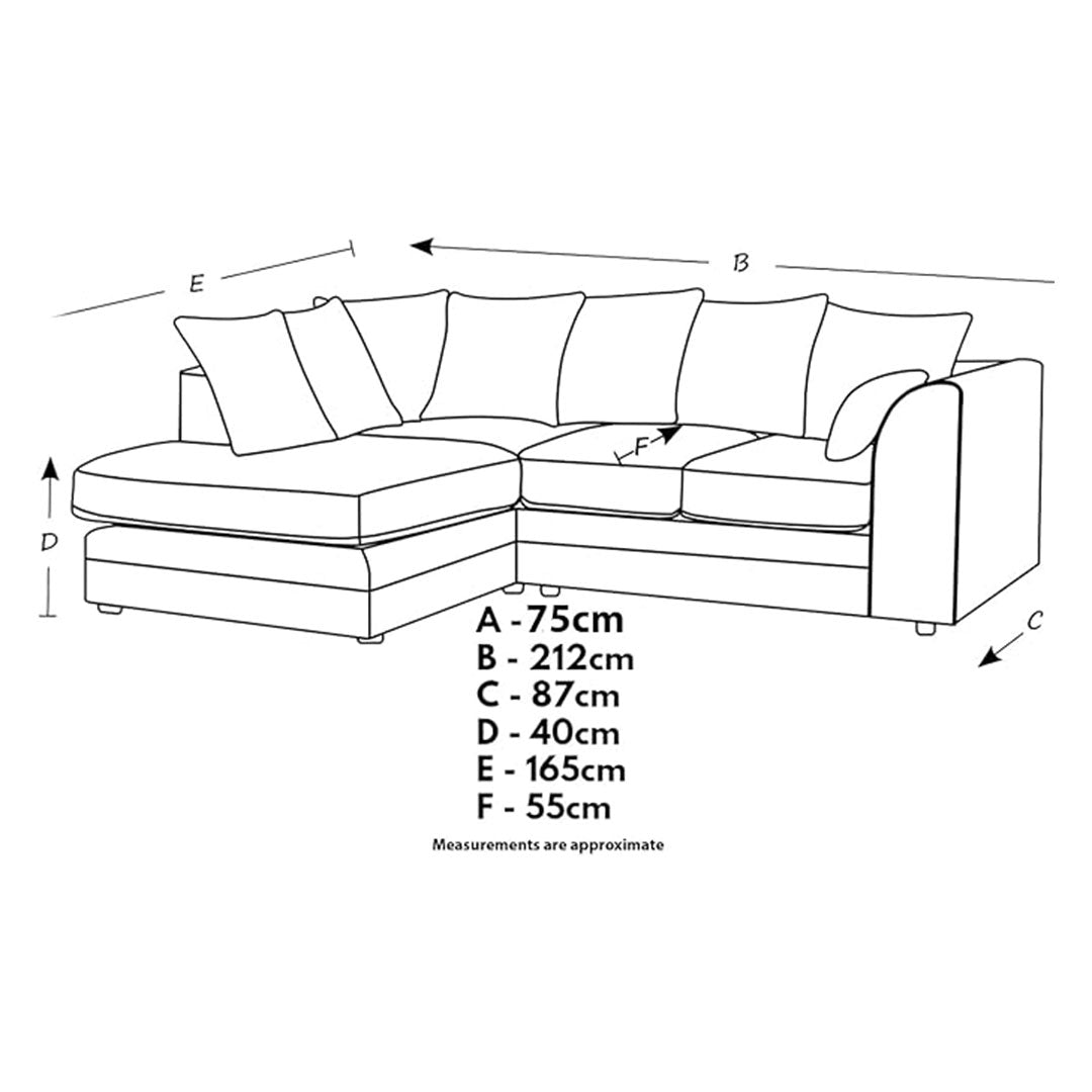 MNS Luxor Fabric Corner Sofa Coffee | Soft Jumbo Cord 3-4 Seater