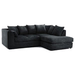 Load image into Gallery viewer, New Luxor Fabric Corner Sofa Black | Soft Jumbo Cord 3-4 Seater Corner Sofa Right Hand
