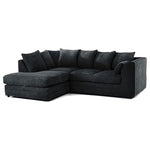 Load image into Gallery viewer, New Luxor Fabric Corner Sofa Black | Soft Jumbo Cord 3-4 Seater Corner Sofa Left Hand
