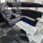 Load image into Gallery viewer, Roma Fabric Electric Recliner Corner Sofa Grey With USB/LED/Cup Holder

