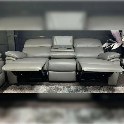 Valencia Leather 3+2 Recliner with cupholders and bluetooth speaker system