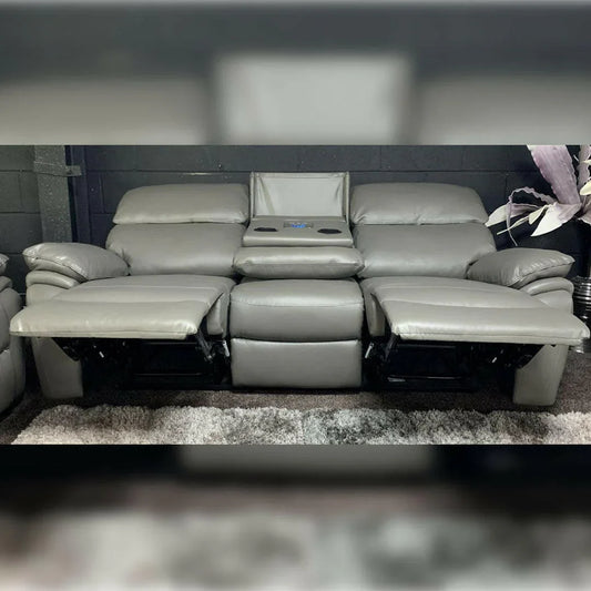 Valencia Leather 3+2 Recliner with cupholders and bluetooth speaker system
